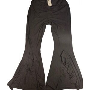 NWT Vocal Flare Leggings Pants Womens Size S Black Ruffle Country Glam Western‎